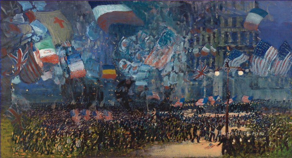 Armistice Night George luks cityscape street scenes Oil Paintings